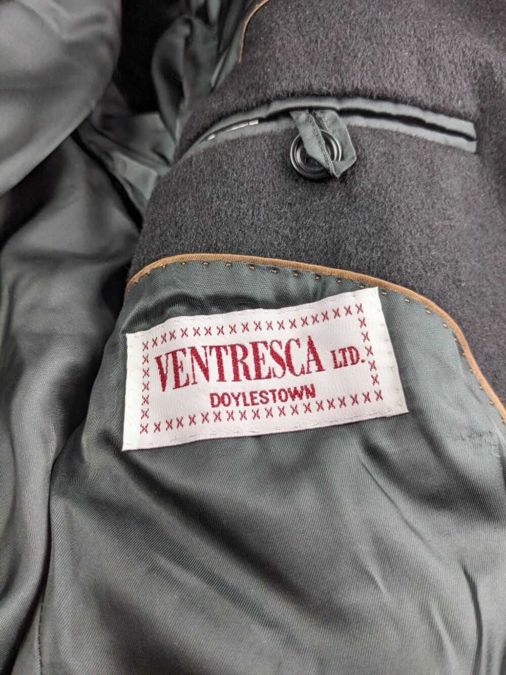 Bespoke Ventresca LTD Overcoat Topcoat 100% Cashmere Black 38R - Picture 5 of 10